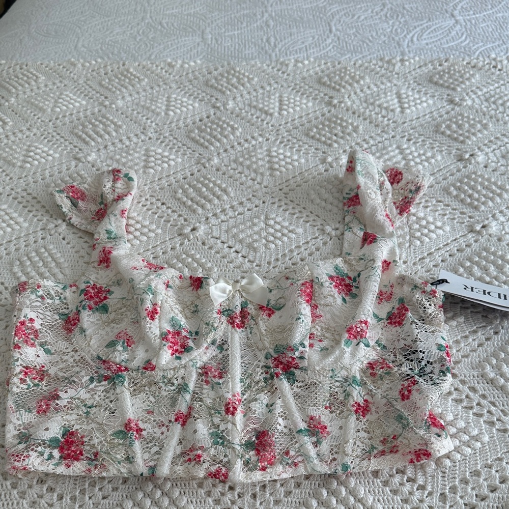 Nwts Cider Cropped Corset Top XS Cottagecore